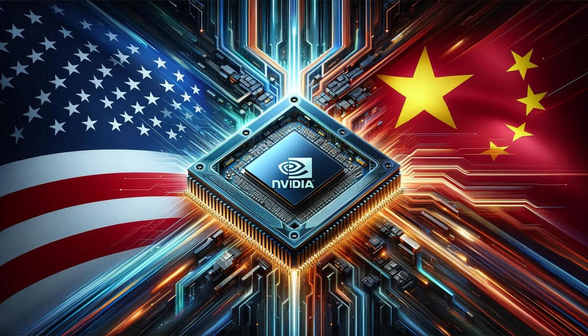 Nvidia, empresa de inteligencia artificial en expansión hacia el mercado chino.